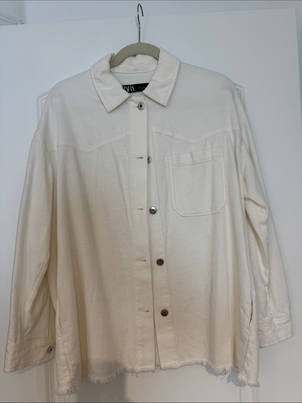 Zara Off-White Button-Up Overshirt